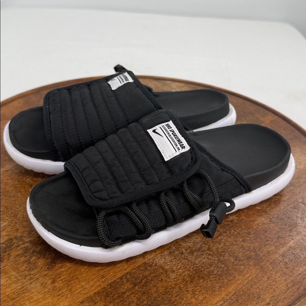 Nike Sandals Wm 7 Black Slide Asana 2 Athletic Sports Gym Beach Pool